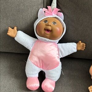 Cabbage patch kid Pink & White Unicorn Plush Baby